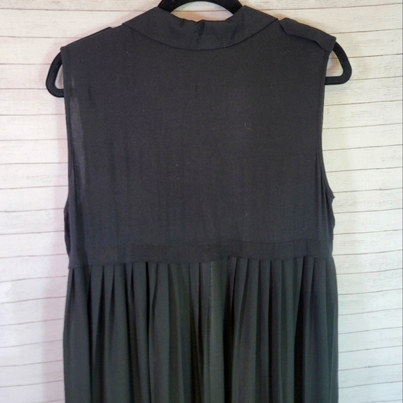 LUSH SLEEVELESS SHEER BLACK DUSTER W FRONT POCKETS, SZ MEDIUM - Picture 8 of 13